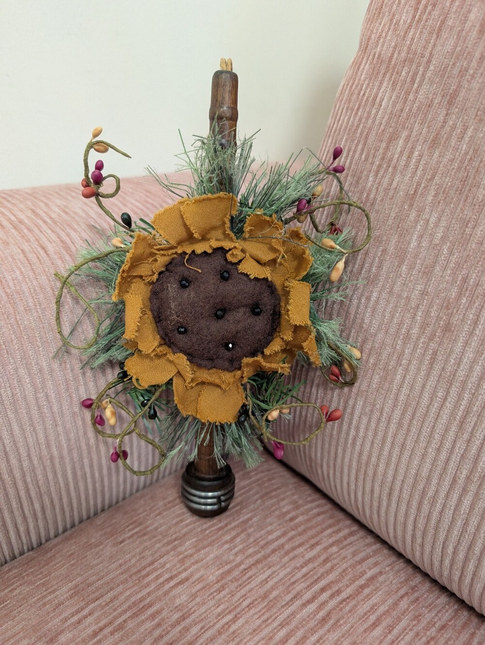 Sunflower Wooden Bobbin Decor